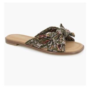 Kensie Floral Bow Slide Sandals Women’s Size 6 M Flat Slip On